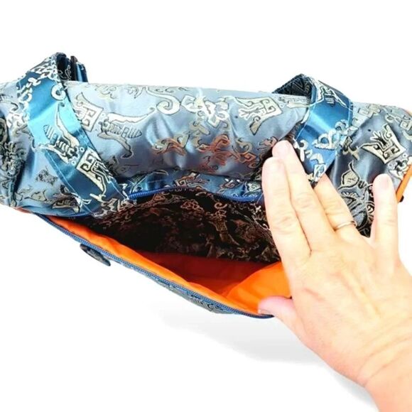 NEW 2-in-1 Brocade Backpack/Baby Bag/Messenger in Aqua Blue main image 11